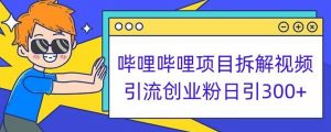 哔哩哔哩项目拆解引流创业粉日引300+小白可轻松上手【揭秘】-520资源库