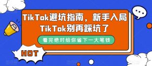 TikTok避坑指南，新手入局TikTok别再踩坑了-520资源库