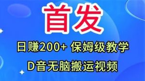 首发，抖音无脑搬运视频，日赚200+保姆级教学【揭秘】-520资源库