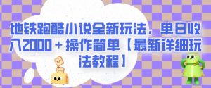 地铁跑酷小说全新玩法，单日收入2000＋操作简单【最新详细玩法教程】【揭秘】-520资源库