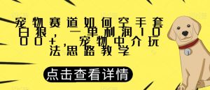 宠物赛道如何空手套白狼，一单利润1000+，宠物中介玩法思路教学【揭秘】-520资源库