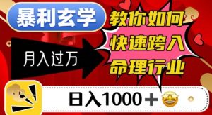 暴利玄学,教你如何快速跨入命理行业,日入1000+月入过万-520资源库