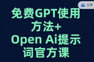 免费GPT+OPEN AI提示词官方课-520资源库