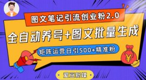 爱豆新媒：全自动养号+图文批量生成，日引500+创业粉（抖音小红书图文笔记2.0）-520资源库