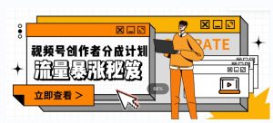 一条视频收益3000+，一条作品涨粉2000+，视频号流量爆炸·的秘籍-520资源库