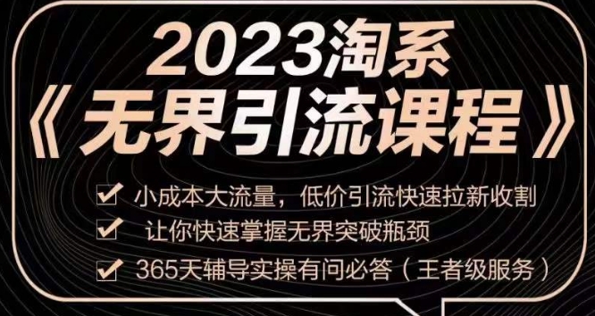 2023淘系无界引流实操课程，​小成本大流量，低价引流快速拉新收割，让你快速掌握无界突破瓶颈-520资源库