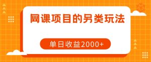 网课项目的另类玩法，单日收益2000+【揭秘】-520资源库