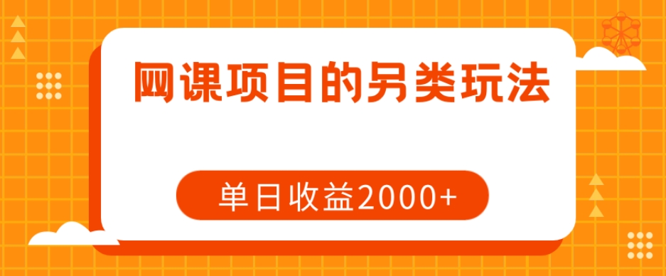网课项目的另类玩法，单日收益2000+【揭秘】-520资源库