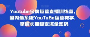 Youtube金牌运营直播训练营，国内最系统YouTuBe运营教学，掌握长期稳定流量密码-520资源库