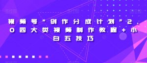视频号“创作分成计划”2.0四大类视频制作教程+小白五技巧【揭秘】-520资源库