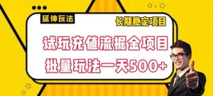 试玩充值流掘金项目，批量矩阵玩法一天500+【揭秘】-520资源库
