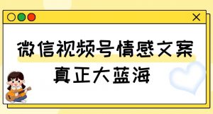 视频号情感文案，真正大蓝海，简单操作，新手小白轻松上手（教程+素材）【揭秘】-520资源库