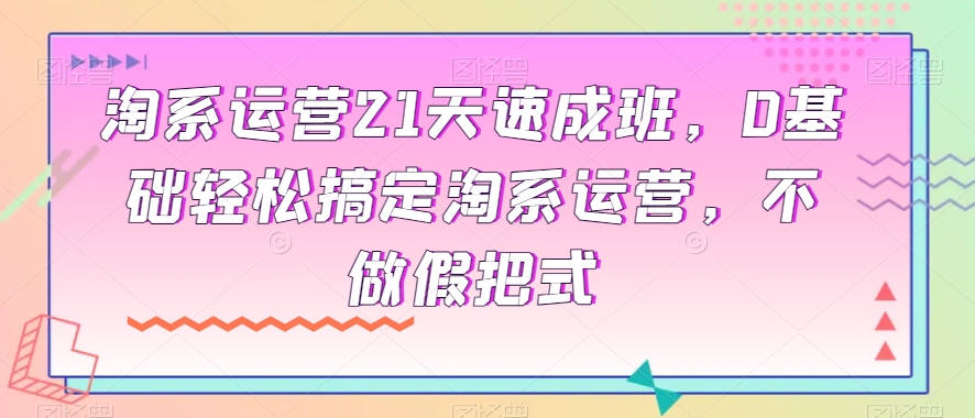 淘系运营21天速成班，0基础轻松搞定淘系运营，不做假把式-520资源库