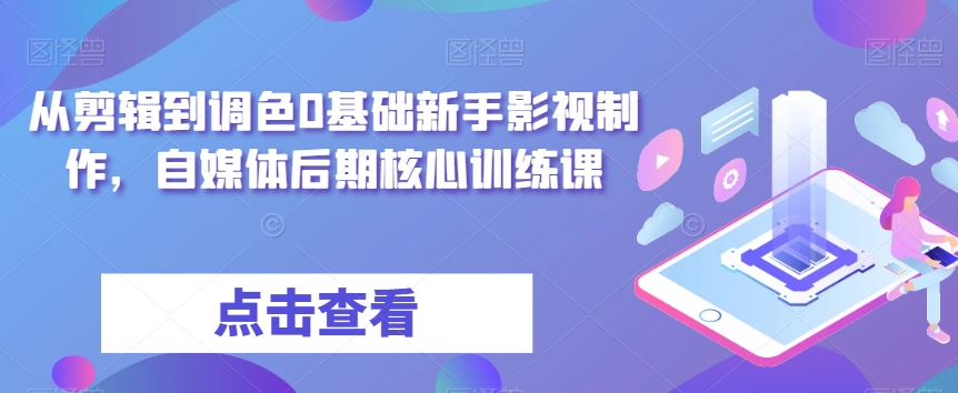 从剪辑到调色0基础新手影视制作，自媒体后期核心训练课-520资源库