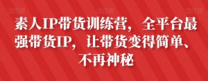 素人IP带货训练营，全平台最强带货IP，让带货变得简单、不再神秘-520资源库