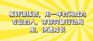 板砖训练营，用一年时间成为专业的人，带你突破行动局限，快速成长-520资源库