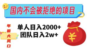 在国内不怕被拒绝的项目，单人日入2000，团队日入20000+【揭秘】-520资源库