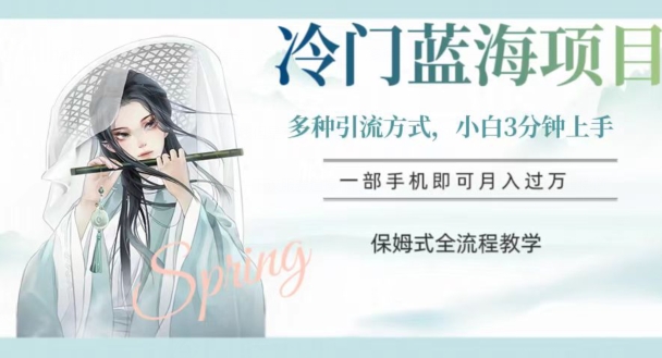冷门蓝海项目，操作简单，小白3分钟上手，多种引流方式，保姆式全流程教学【揭秘】-520资源库