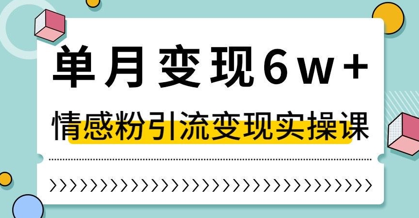 单月变现6W+，抖音情感粉引流变现实操课，小白可做，轻松上手，独家赛道【揭秘】-520资源库