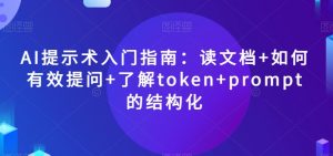 AI提示术入门指南：读文档+如何有效提问+了解token+prompt的结构化【揭秘】-520资源库