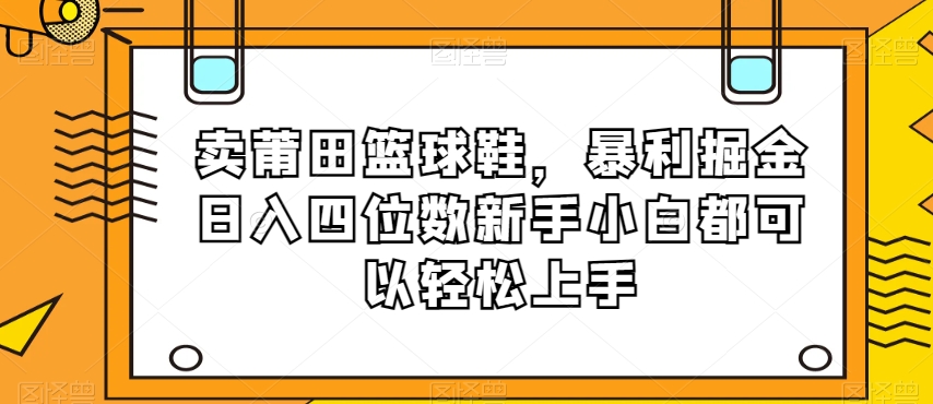 卖莆田篮球鞋，暴利掘金日入四位数新手小白都可以轻松上手【揭秘】-520资源库