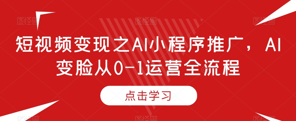 短视频变现之AI小程序推广，AI变脸从0-1运营全流程-520资源库