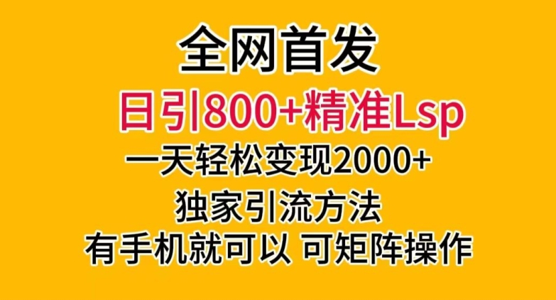 全网首发！日引800+精准老色批，一天变现2000+，独家引流方法，可矩阵操作【揭秘】-520资源库