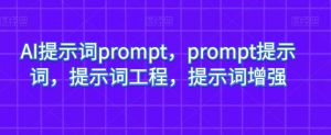 AI提示词prompt，prompt提示词，提示词工程，提示词增强-520资源库