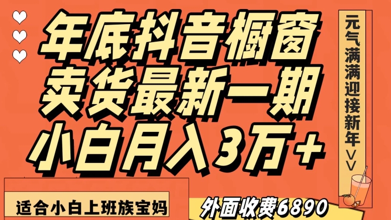 外面收费6890元年底抖音橱窗卖货最新一期，小白月入3万，适合小白上班族宝妈【揭秘】-520资源库
