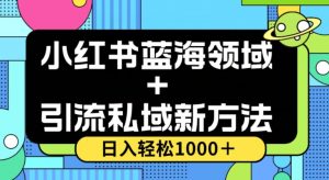 小红书蓝海虚拟＋引流私域新方法，100%不限流，日入轻松1000＋，小白无脑操作【揭秘】-520资源库