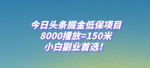 今日头条掘金低保项目，8000播放=150米，小白副业首选【揭秘】-520资源库