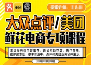 大众点评/美团鲜花电商专项课程,操作简单、维护成本低、客单价适中,点评和美团业务合并展示-520资源库