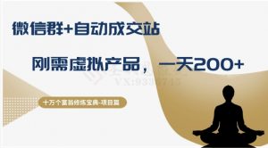 十万个富翁修炼宝典之8.微信群+自动成交站，刚需虚拟产品，一天200+-520资源库