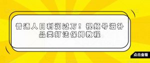 普通人日利润过万！视频号滋补品类打法保姆教程【揭秘】-520资源库