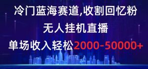 冷门蓝海赛道，收割回忆粉，无人挂机直播，单场收入轻松2000-5w+【揭秘】-520资源库