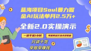 Soul怎么做到单月变现25000+全新2.0AI掘金玩法全程实操演示小白好上手【揭秘】-520资源库