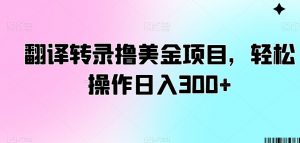 翻译转录撸美金项目，轻松操作日入300+【揭秘】-520资源库