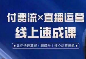 视频号付费流实操课程,付费流✖️直播运营速成课,让你快速掌握视频号核心运营技能-520资源库