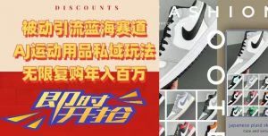 被动引流蓝海赛道，AJ运动用品私域玩法，无限复购年入百万【揭秘】-520资源库