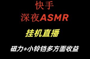 快手深夜ASMR挂机直播，磁力+小铃铛收益（附带工具和5G素材）【揭秘】-520资源库
