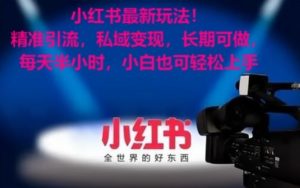 小红书最新玩法！精准引流，私域变现，长期可做，每天半小时，小白也可轻松上手【揭秘】-520资源库