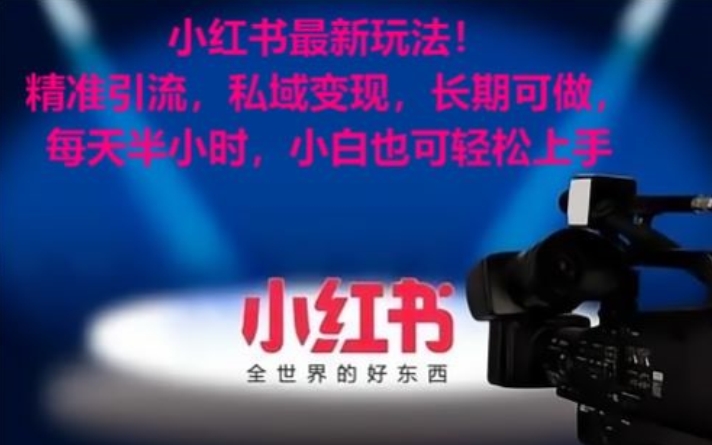 小红书最新玩法！精准引流，私域变现，长期可做，每天半小时，小白也可轻松上手【揭秘】-520资源库