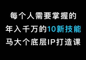 马大个的IP底层逻辑课，​每个人需要掌握的年入千万的10新技能，约会底层IP打造方法！-520资源库