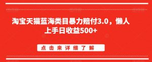 淘宝天猫蓝海类目暴力赔付3.0，懒人上手日收益500+【仅揭秘】-520资源库