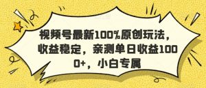视频号最新100%原创玩法，收益稳定，亲测单日收益1000+，小白专属【揭秘】-520资源库