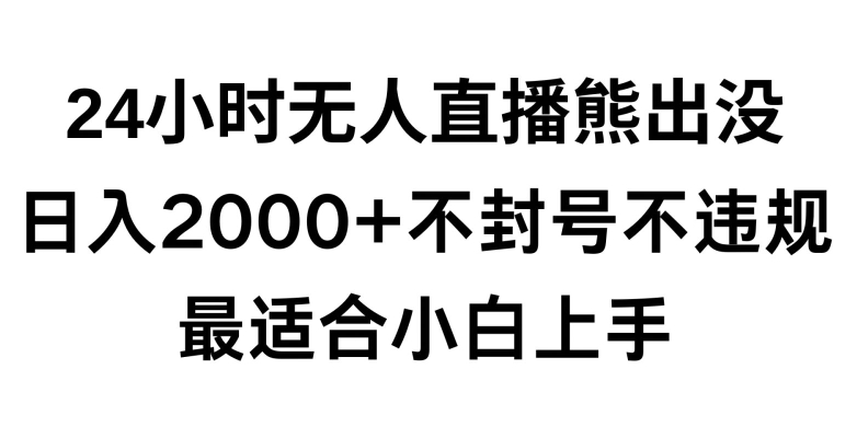 快手24小时无人直播熊出没，不封直播间，不违规，日入2000+，最适合小白上手，保姆式教学【揭秘】-520资源库