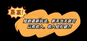 短剧最新玩法，新手当天就可以有收入，收入轻松破万【揭秘】-520资源库
