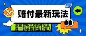 超级维权2.0全新玩法，2024赔付全思路职业打假一部手机搞定【仅揭秘】-520资源库