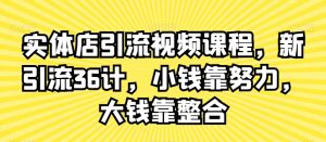 实体店引流视频课程，新引流36计，小钱靠努力，大钱靠整合-520资源库