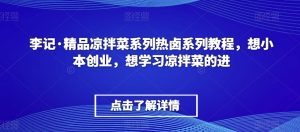 李记·精品凉拌菜系列热卤系列教程，想小本创业，想学习凉拌菜的进-520资源库